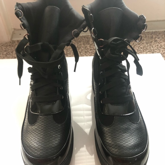 Black Combat Boots Brand New Never Worn Sz.8/8.5 - Picture 5 of 8